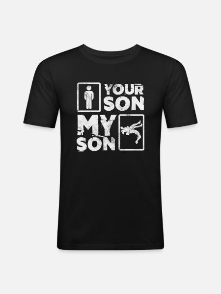 Lutte - T-shirt près du corps Homme - noir
