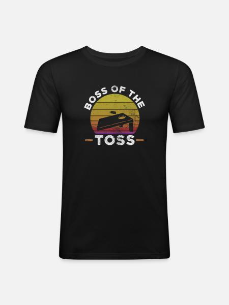 Cornhole - Männer Slim Fit T-Shirt - Schwarz