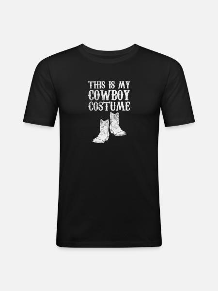 Cow-boy - T-shirt près du corps Homme - noir