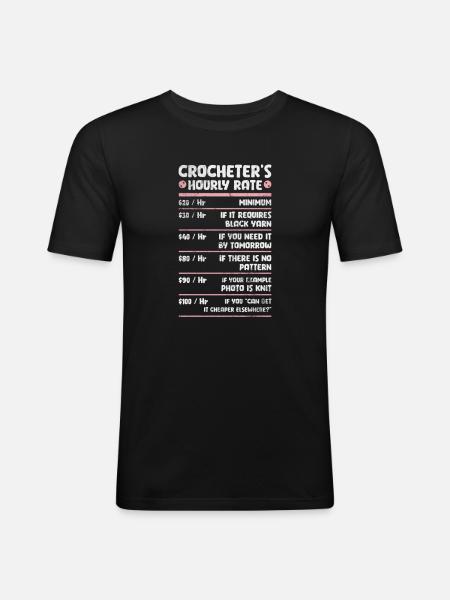 Häkeln Stricken - Männer Slim Fit T-Shirt - Schwarz