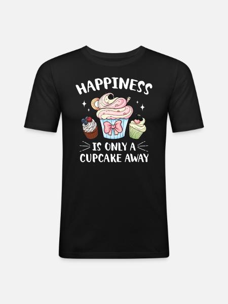 Cupcake Muffin Baking Gift - Men's Slim Fit T-Shirt - black