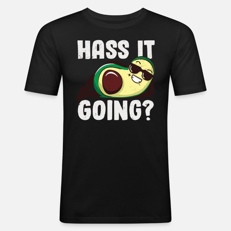 Avocado - Männer Slim Fit T-Shirt - Schwarz