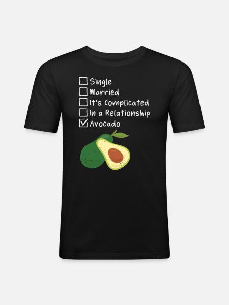Avocado - Männer Slim Fit T-Shirt - Schwarz