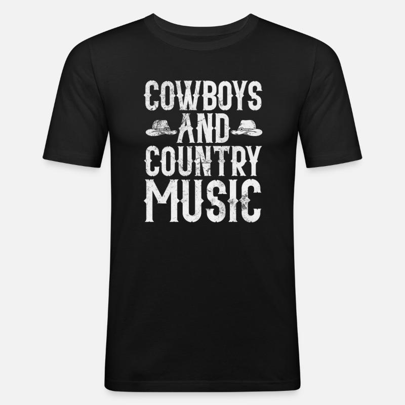 Country - Männer Slim Fit T-Shirt - Schwarz