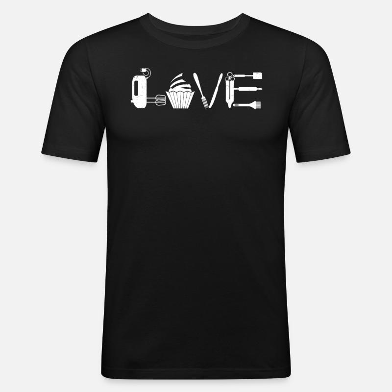 Cupcake - Männer Slim Fit T-Shirt - Schwarz