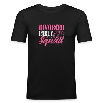 Divorce - T-shirt près du corps Homme - noir - Devant - Nik (191cm)