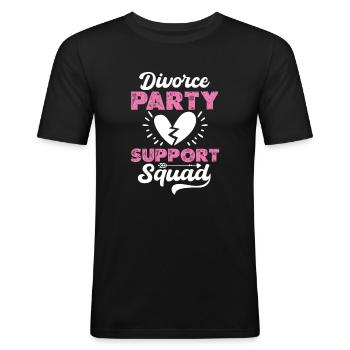 Echtscheiding Scheiding Einde Relatie Geschenk - Mannen slim fit T-shirt - zwart - Voor - Nik (191cm)