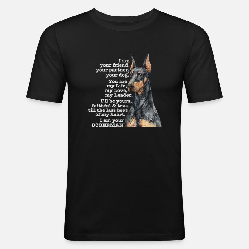 Dobermann - Männer Slim Fit T-Shirt - Schwarz