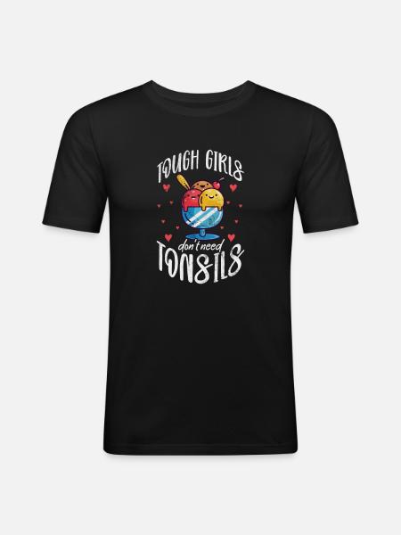 Eiscreme - Männer Slim Fit T-Shirt - Schwarz