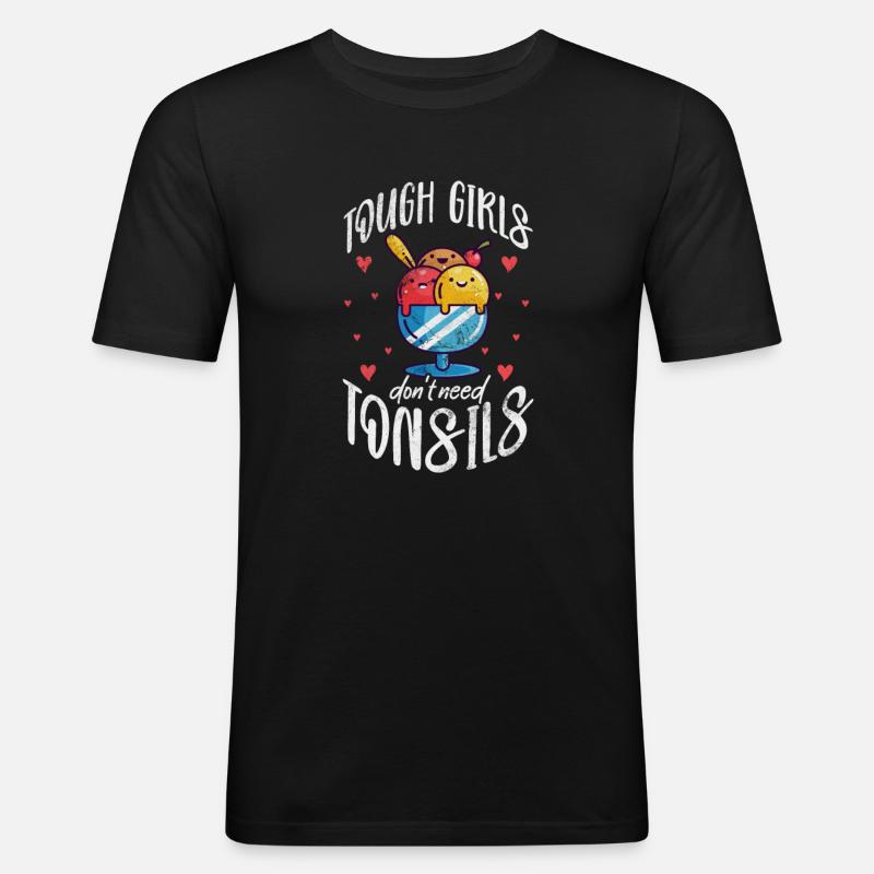 Eiscreme - Männer Slim Fit T-Shirt - Schwarz