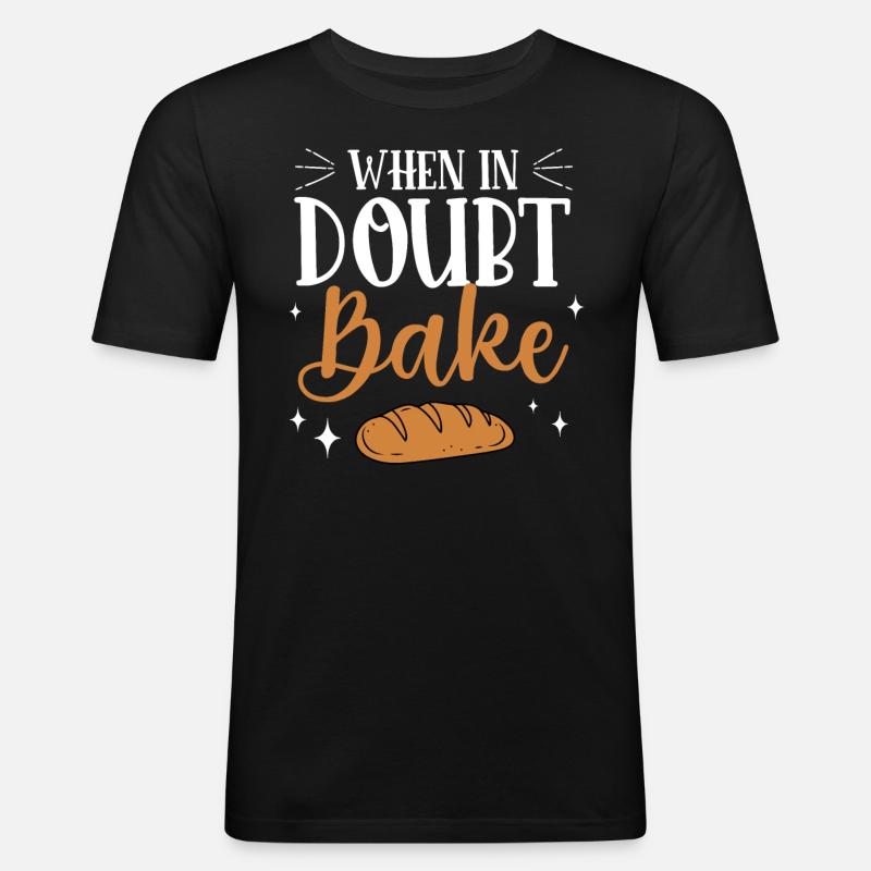 Bäcker Bäckerein Backwaren Backen Geschenk - Männer Slim Fit T-Shirt - Schwarz