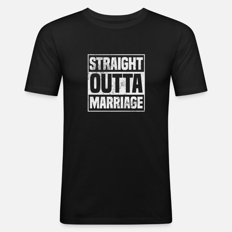 Scheidung - Männer Slim Fit T-Shirt - Schwarz