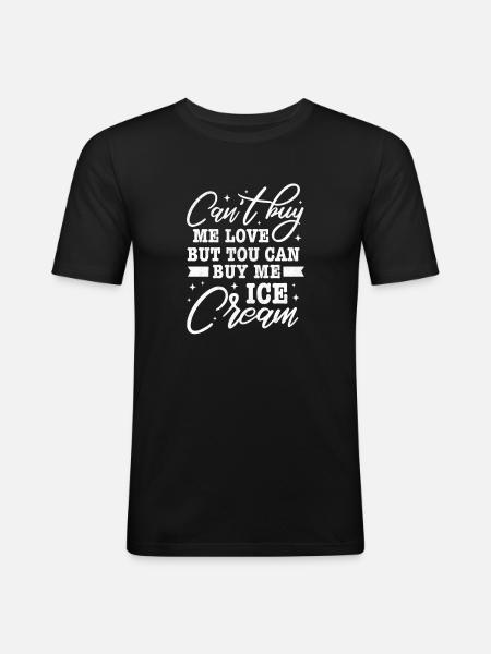 Eiscreme - Männer Slim Fit T-Shirt - Schwarz
