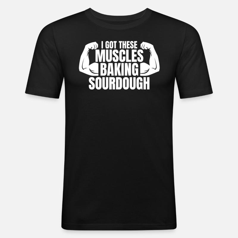 Bäcker Bäckerein Backwaren Backen Geschenk - Männer Slim Fit T-Shirt - Schwarz