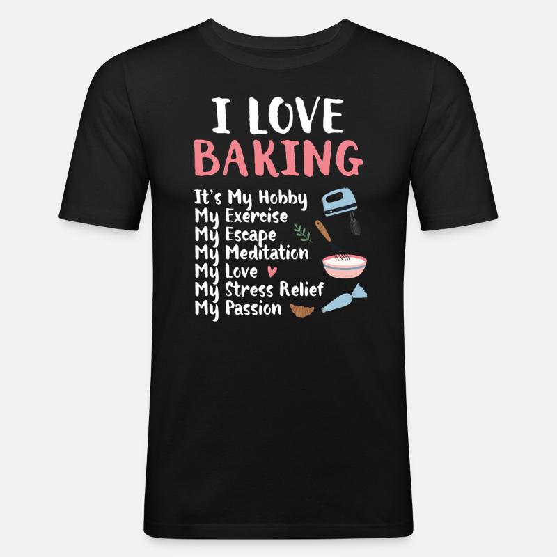 Bäcker Bäckerein Backwaren Backen Geschenk - Männer Slim Fit T-Shirt - Schwarz
