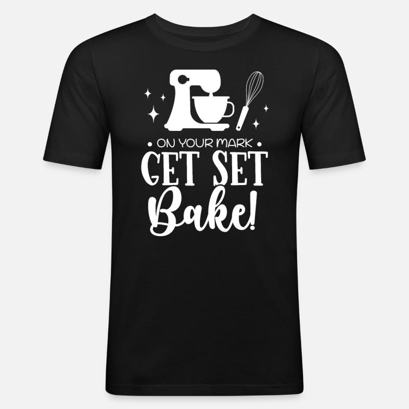 Bäcker Bäckerein Backwaren Backen Geschenk - Männer Slim Fit T-Shirt - Schwarz