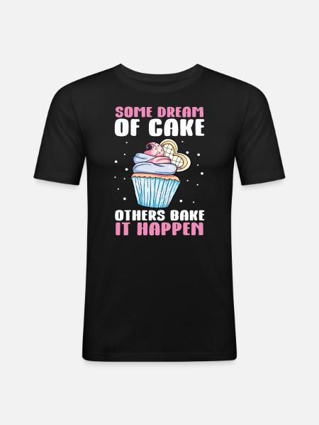 Cupcake Muffin Baking Gift - Men's Slim Fit T-Shirt - black