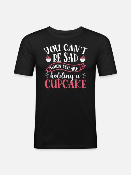 Cupcake Muffin Baking Gift - Men's Slim Fit T-Shirt - black