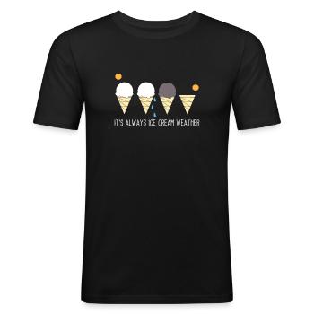 Ice Cream Ice Cream Ice Cream Summer Gift - Men's Slim Fit T-Shirt - black - Front - Nik (191cm)