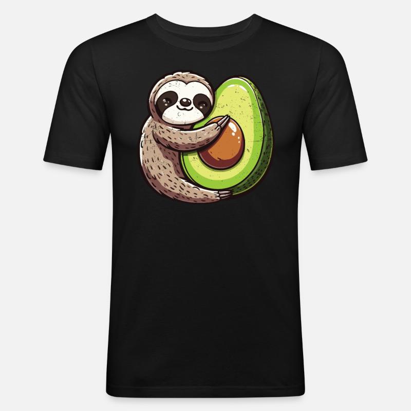 Avocado - Männer Slim Fit T-Shirt - Schwarz