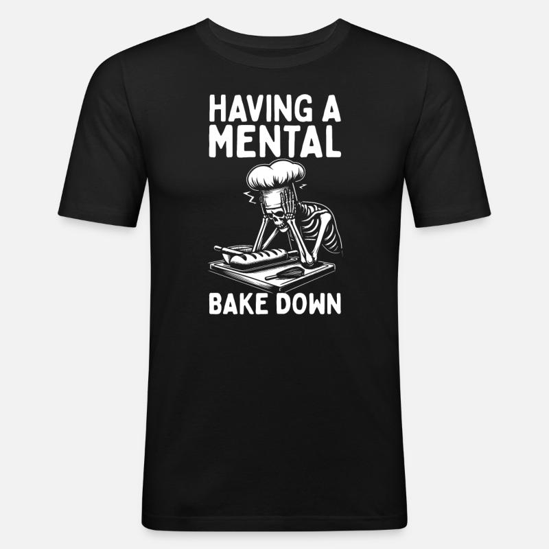 Bäcker Bäckerein Backwaren Backen Geschenk - Männer Slim Fit T-Shirt - Schwarz