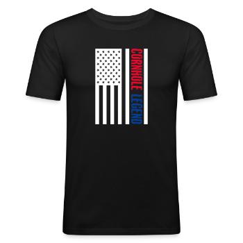Cornhole pouf trou aveugle cadeau - T-shirt près du corps Homme - noir - Devant - Nik (191cm)