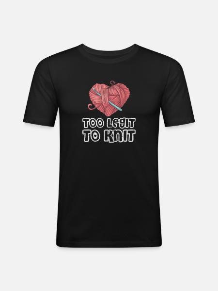 Crochet Knitting - Men's Slim Fit T-Shirt - black