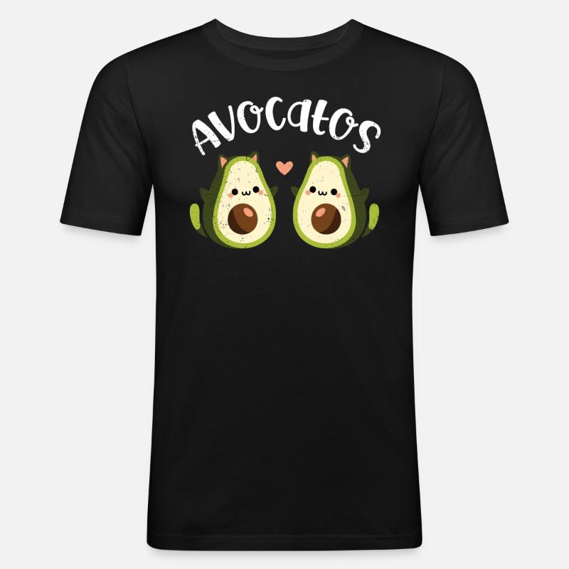 Avocado - Männer Slim Fit T-Shirt - Schwarz
