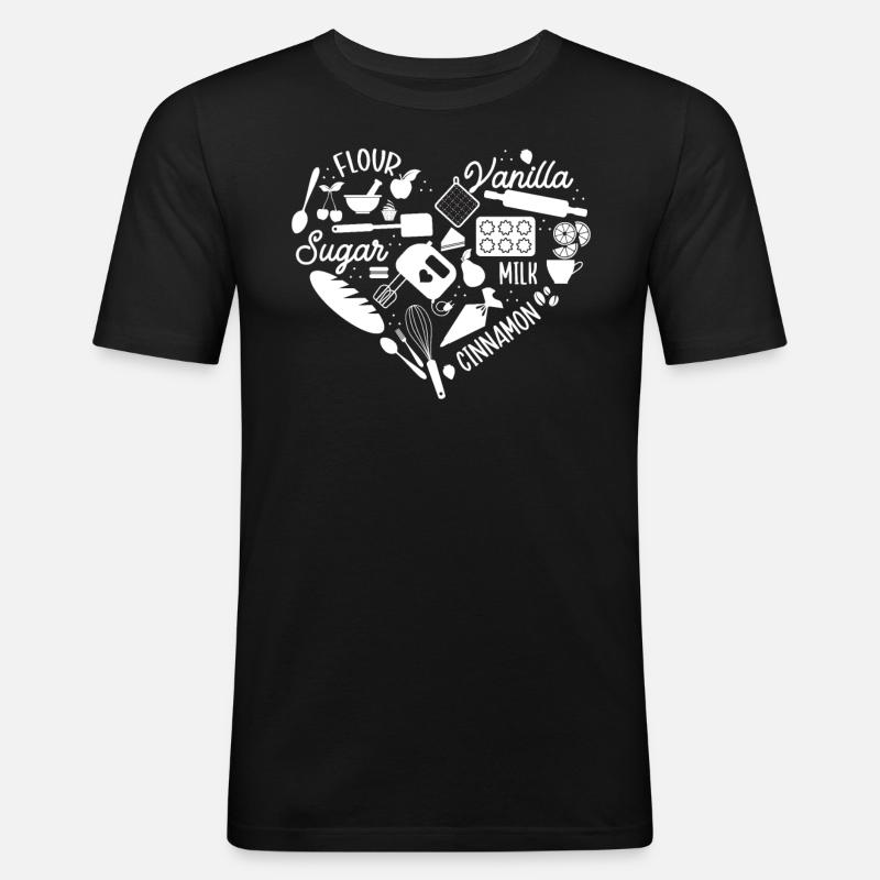 Bäcker Bäckerein Backwaren Backen Geschenk - Männer Slim Fit T-Shirt - Schwarz