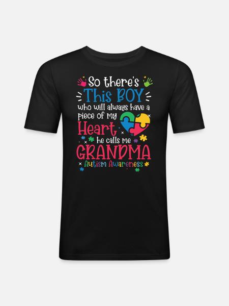 Autism Awareness Day Autistic Gift - Men's Slim Fit T-Shirt - black