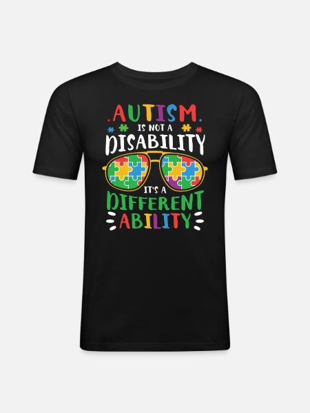 Autism Awareness Day Autistic Gift - Men's Slim Fit T-Shirt - black