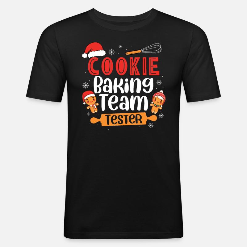 Bäcker Bäckerein Backwaren Backen Geschenk - Männer Slim Fit T-Shirt - Schwarz