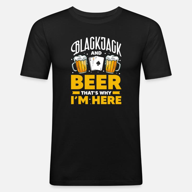 Black Jack - Männer Slim Fit T-Shirt - Schwarz
