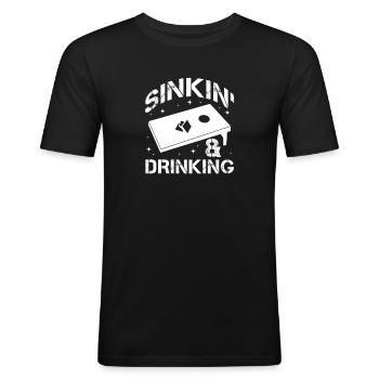 Cornhole Beanbag Sackloch Geschenk - Männer Slim Fit T-Shirt - Schwarz - Vorne - Nik (191cm)