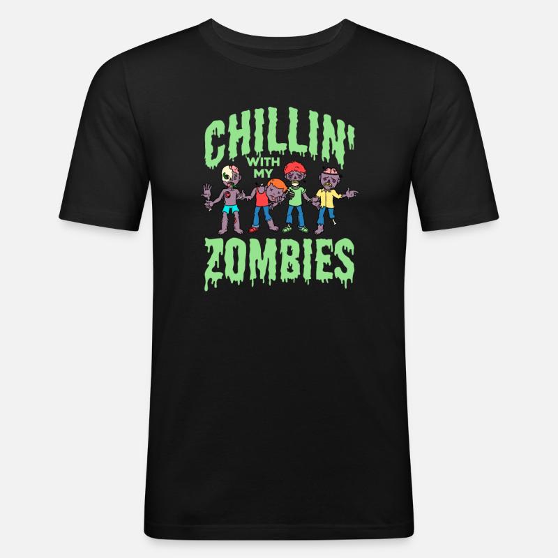 Zombie Zombie-Jäger Zombieapokalypse Geschenk - Männer Slim Fit T-Shirt - Schwarz
