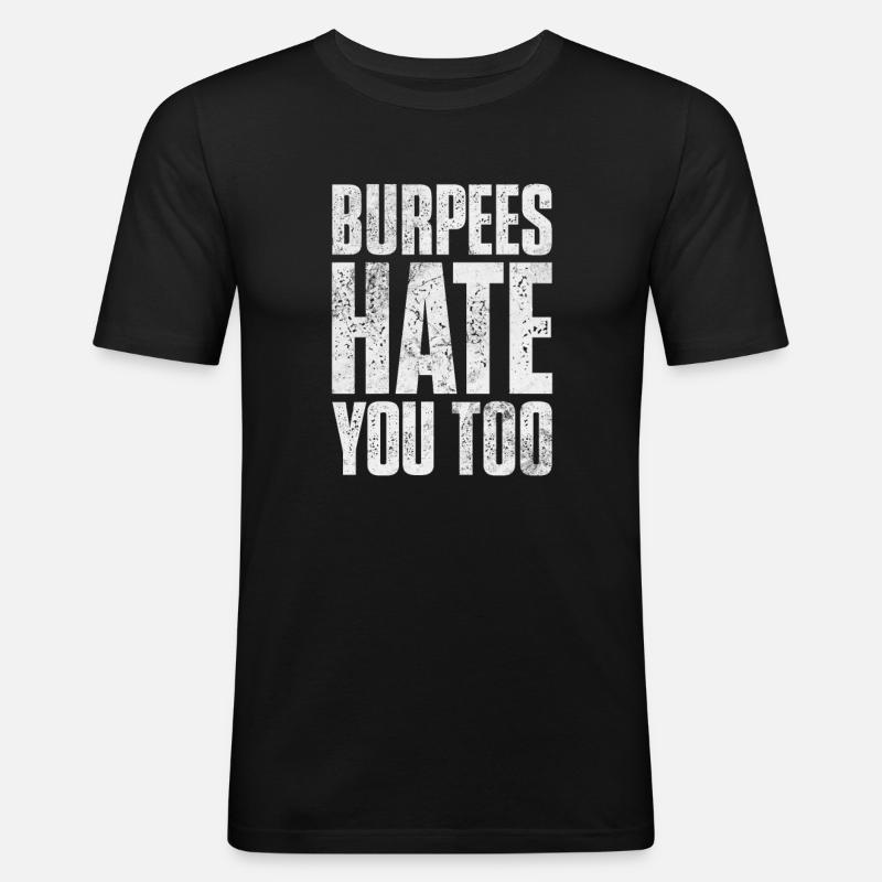 Burpees - Männer Slim Fit T-Shirt - Schwarz