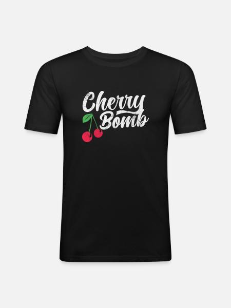 Cherry - Men's Slim Fit T-Shirt - black