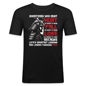 Samurai Ronin Sword Fighting Warrior Gift - Men's Slim Fit T-Shirt - black - Front - Nik (191cm)