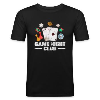 Board game - Men's Slim Fit T-Shirt - black - Front - Nik (191cm)