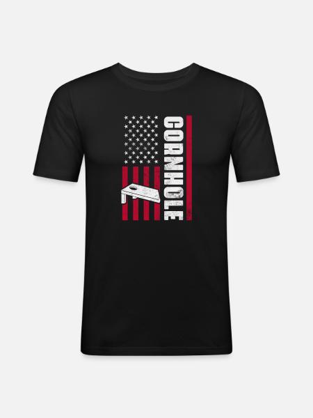 Cornhole - Männer Slim Fit T-Shirt - Schwarz