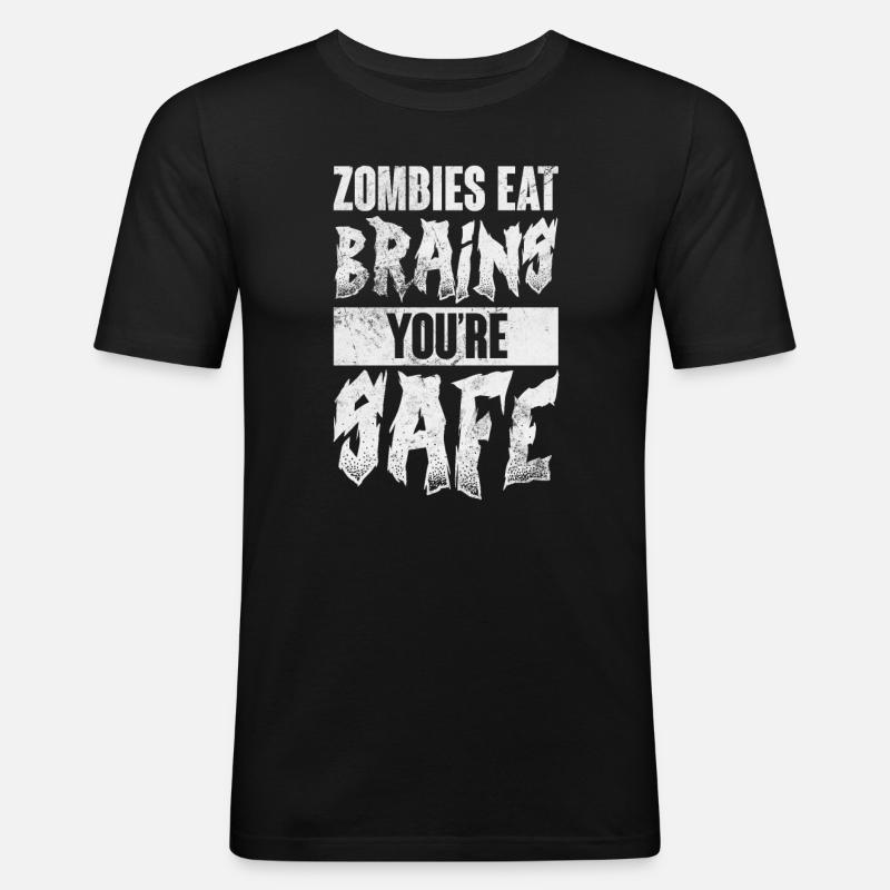 Zombie - Männer Slim Fit T-Shirt - Schwarz
