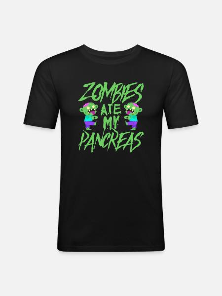 Zombie Zombie-Jäger Zombieapokalypse Geschenk - Männer Slim Fit T-Shirt - Schwarz