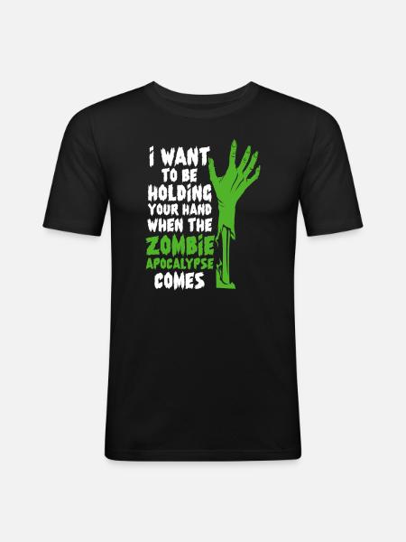 Zombie Zombie-Jäger Zombieapokalypse Geschenk - Männer Slim Fit T-Shirt - Schwarz