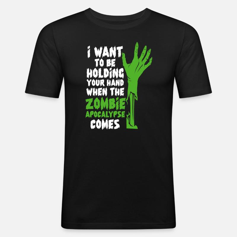 Zombie Zombie-Jäger Zombieapokalypse Geschenk - Männer Slim Fit T-Shirt - Schwarz