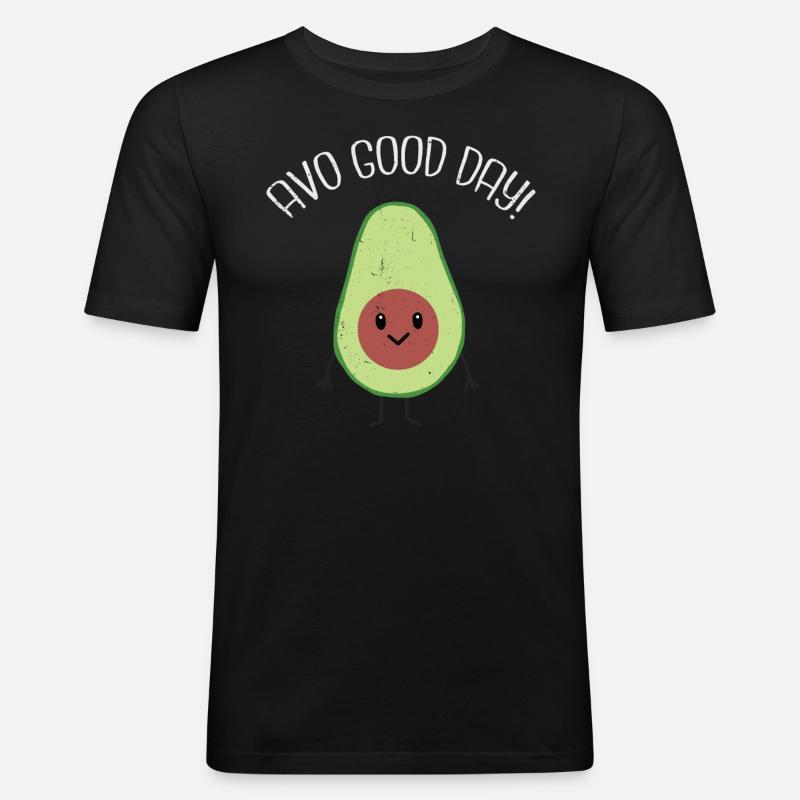 Avocado - Männer Slim Fit T-Shirt - Schwarz