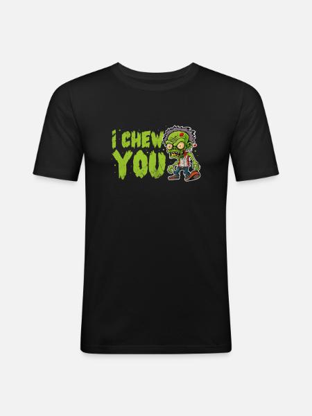 Zombie - Männer Slim Fit T-Shirt - Schwarz