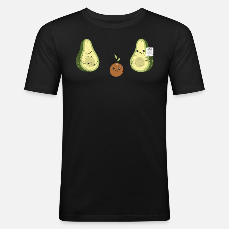 Avocat - T-shirt près du corps Homme - noir