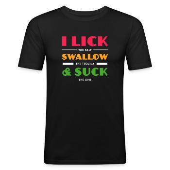 Tequila Sunrise Booze Party Mexique Cadeau - T-shirt près du corps Homme - noir - Devant - Nik (191cm)