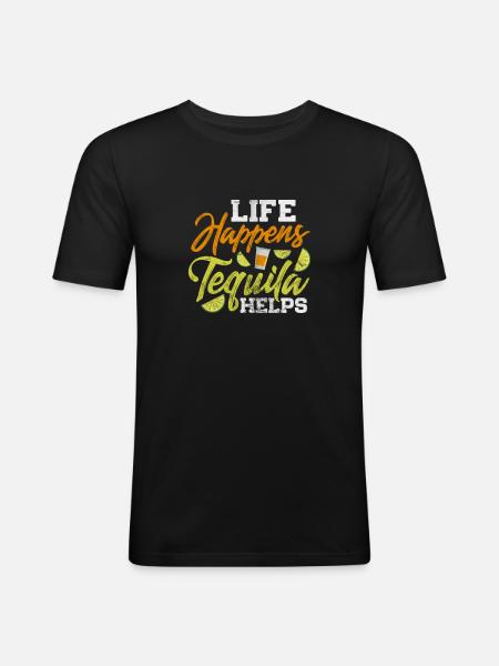 Téquila - T-shirt près du corps Homme - noir