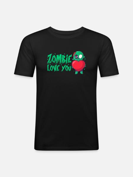 Zombie Zombie-Jäger Zombieapokalypse Geschenk - Männer Slim Fit T-Shirt - Schwarz